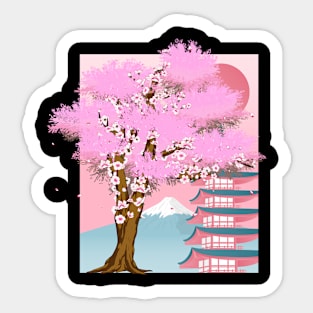 Japan Pink Flower Sakura Japanese Cherry Blossom Sticker